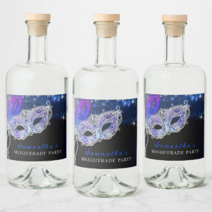 Personalised Masquerade Party Liquor Bottle Label