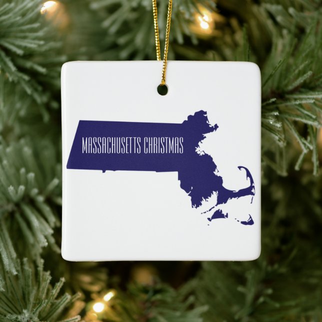 Personalised Massachusetts Christmas Ornament (Tree)