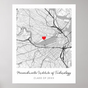 Personalised Massachusetts University Map Poster