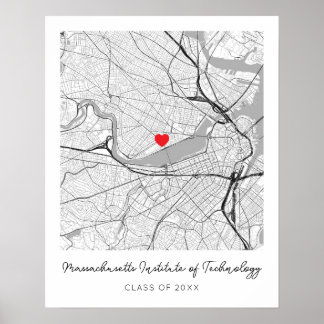 Personalised Massachusetts University Map Poster