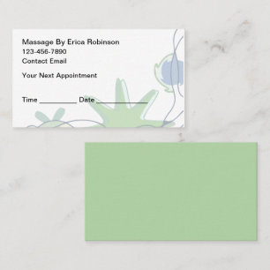 Personalised Massage Custom Appointment Cards