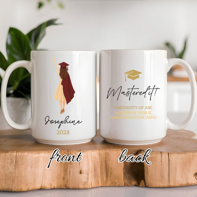 Personalised Master’s Mug Graduation Gift for Her (Custom Graduate Mug Master’s Degree Gift for Her, Master’s Degree Custom Mug Gift for Graduates)