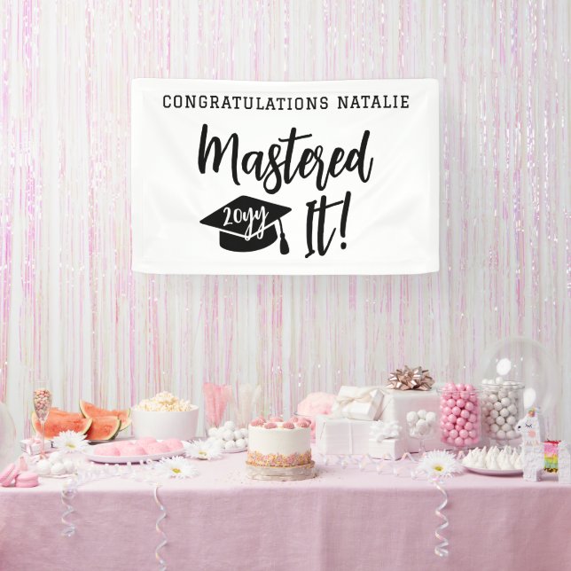 Personalised Masters Degree Graduation Mastered It Banner (Party)