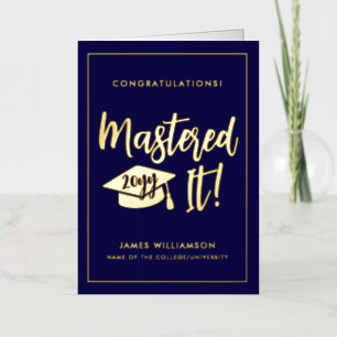 Personalised Masters Degree Graduation Mastered It Foil Greeting Card