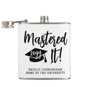 Personalised Masters Degree Graduation Mastered It Hip Flask