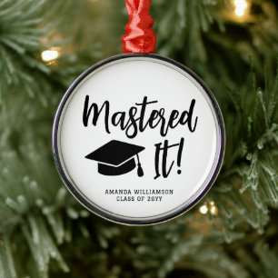 Personalised Masters Degree Graduation Mastered It Metal Tree Decoration