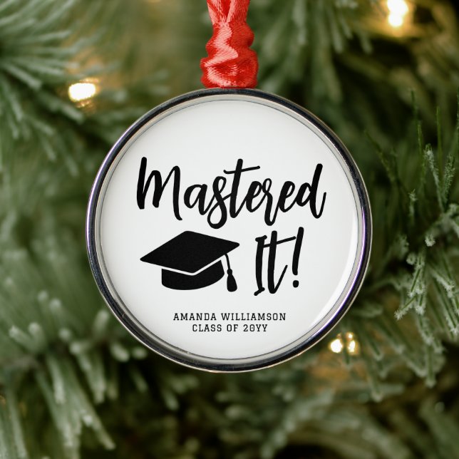 Personalised Masters Degree Graduation Mastered It Metal Tree Decoration (Tree)