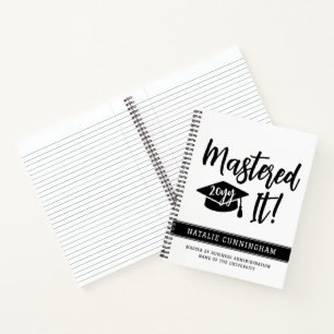 Personalised Masters Degree Graduation Mastered It Notebook