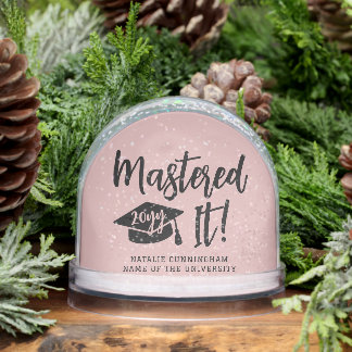 Personalised Masters Degree Graduation Mastered It Snowglobe