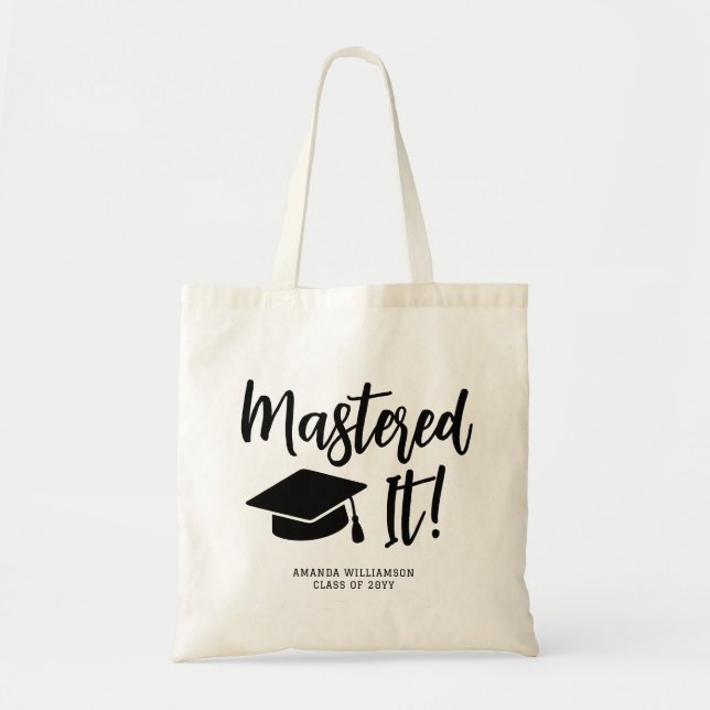 Personalised Masters Degree Graduation Mastered It Tote Bag (Front)