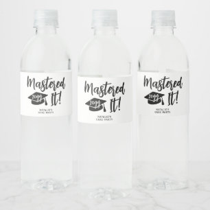 Personalised Masters Degree Graduation Mastered It Water Bottle Label