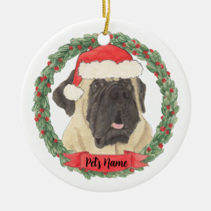Personalised Mastiff Christmas Ceramic Tree Decoration