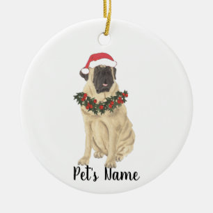 Personalised Mastiff Christmas Ceramic Tree Decoration