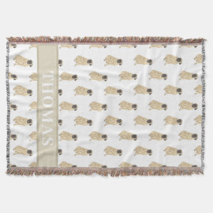 Personalised Mastiff Pink & White Throw Blanket