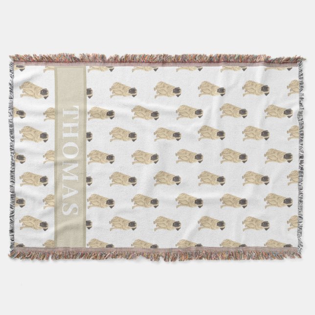 Personalised Mastiff Pink & White Throw Blanket (Front)