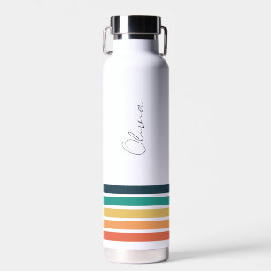Personalised Matching Colour Strips  Water Bottle