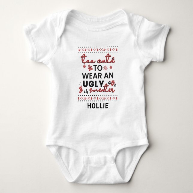 Personalised Matching Family Christmas Holiday Baby Bodysuit (Front)