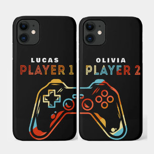 Personalised Matching Gamer Player 2 Stylish Black Case-Mate iPhone Case