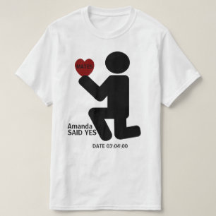 Personalised matching he asked she said yes T-Shirt