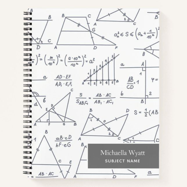 Personalised Math Diagrams Pattern Graph Paper Notebook (Front)