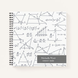 Personalised Math Diagrams Pattern Graph Paper Notebook