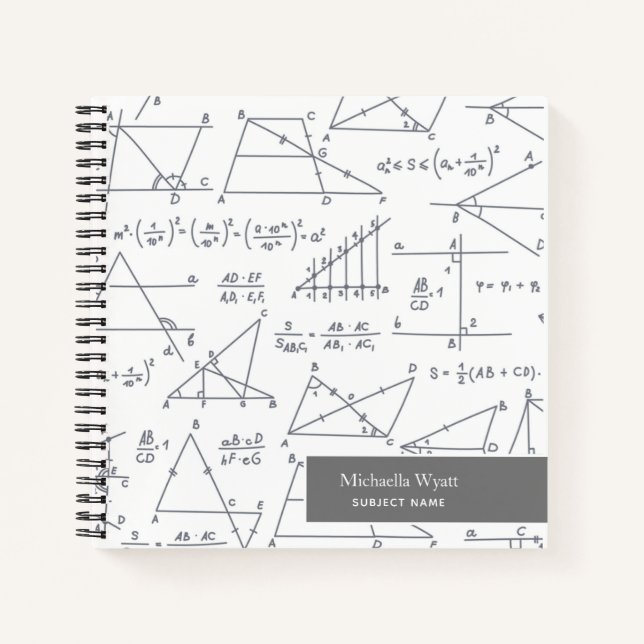 Personalised Math Diagrams Pattern Graph Paper Notebook (Front)
