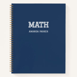 Personalised Math Grath School Calendar Navy Blue Notebook