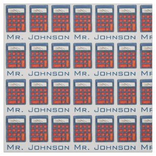 Personalised Math Teacher School Calculator Nerd Fabric
