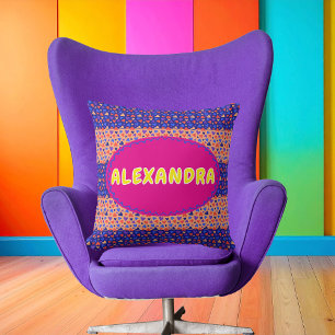 Personalised Maximalist Colourful Hearts Decora Cushion