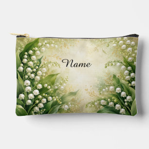 Personalised May Birth Flower Lily of the Valley Accessory Pouch