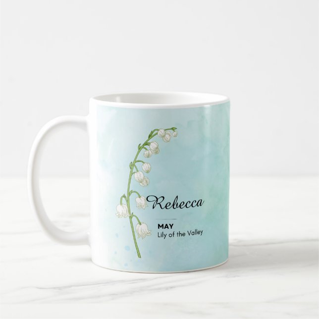 Personalised May Flower Mug (Left)