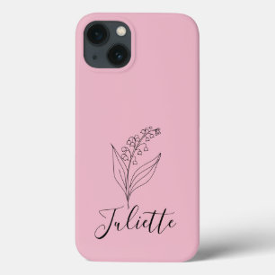 Personalised May Lily of the Valley Birth Flower  iPhone 13 Case