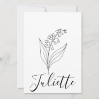 Personalised May Lily of the Valley Birth Flower 
