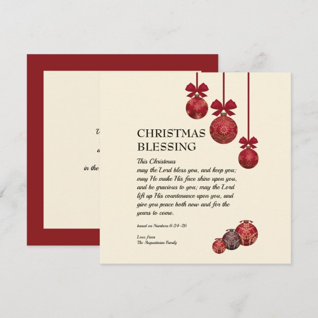 Personalised MAY THE LORD BLESS YOU | Christmas Holiday Card (Front/Back)