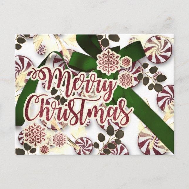 Personalised Mayberry Christmas Photo Postcard (Front)