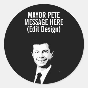 Personalised Mayor Pete Classic Round Sticker