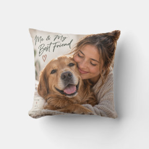 Personalised Me and My Best Friend Dog Photo Throw Cushion