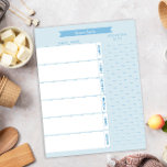 Personalised Meal Planner and Shopping List Blue Notepad<br><div class="desc">Blue meal planner and shopping list for an organised week ahead any family can use. This meal planner template could be customised by changing the wording as you see fit. You could change it for events and scheduling or more niche needs as needed. Makes a great gift idea for Mother's...</div>