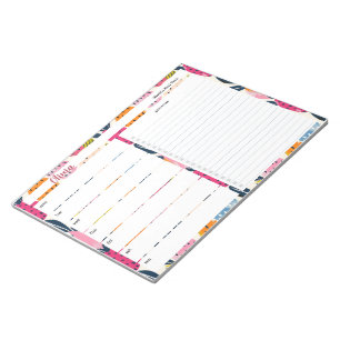 Personalised Meal Planner with Fruit Pattern Notepad
