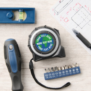 Personalised measuring tape with planet earth logo 1