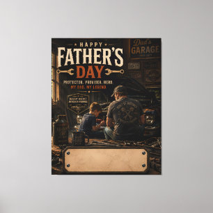 Personalised Mechanic Dad Canvas Wall Art