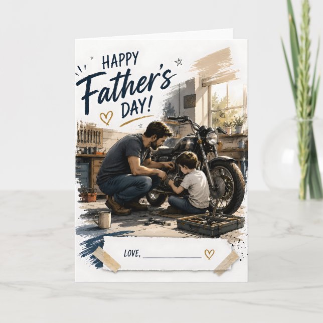 Personalised Mechanic Father’s Day Greeting Card (Front)