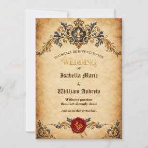 Personalised Mediaeval Fantasy Wedding Invitation