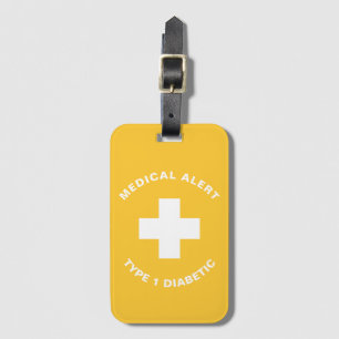 Personalised Medical Alert Diabetic Gift Diabetes Luggage Tag