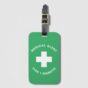 Personalised Medical Alert Diabetic Gift Diabetes Luggage Tag
