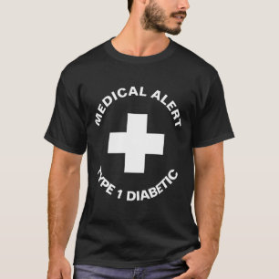Personalised Medical Alert  Diabetic Red  T-Shirt