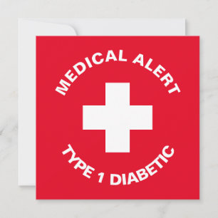 Personalised Medical Alert Diabetic Red Thank You Card