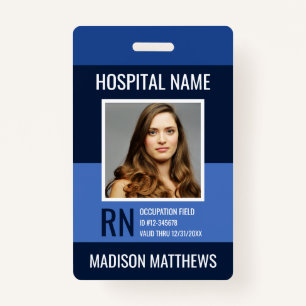 Personalised Medical Employee Blue Photo ID  ID Badge