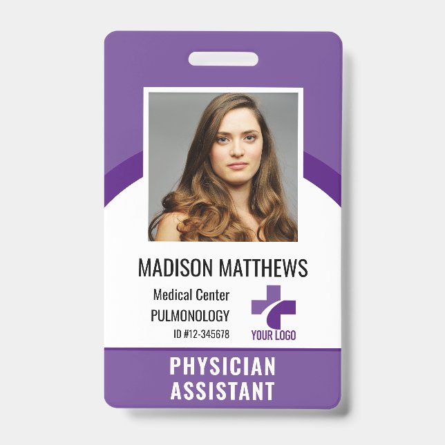 Personalised Medical Employee Logo & Photo ID Badge (Front)