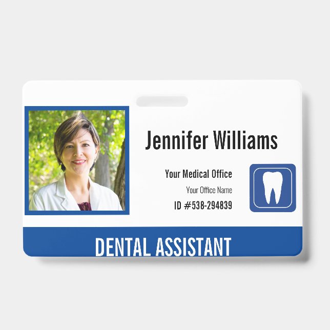 Personalised Medical Employee Logo Photo ID Badge (Front)